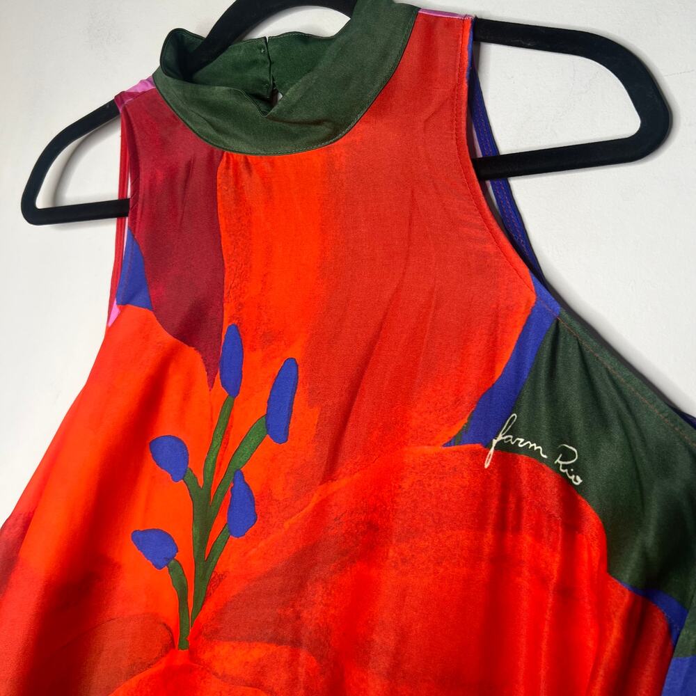 FARM Rio Red Floral Maxi Dress Size Medium - Picture 7 of 11